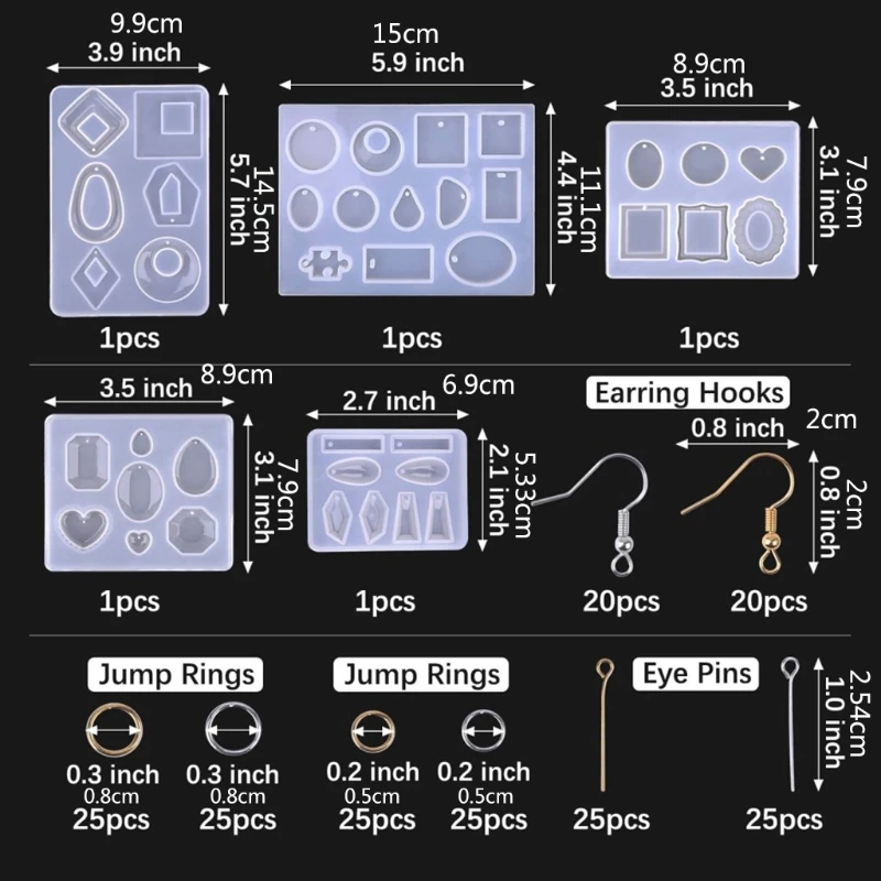 

DIY Crafts Jewelry Earrings Making Tool Handmade Crystal Epoxy Resin Mold Necklace Pendant Casting Silicone Mould