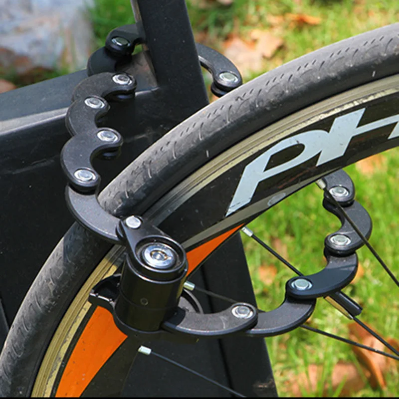 

Newly Bike Lock Anti-Theft Hamburger Shaped Mountain Bike Security Folding Chain Lock BN99