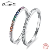 thin 925 sterling silver colored white zircon luxury rings for women simple stylish temperament rings fine jewelry