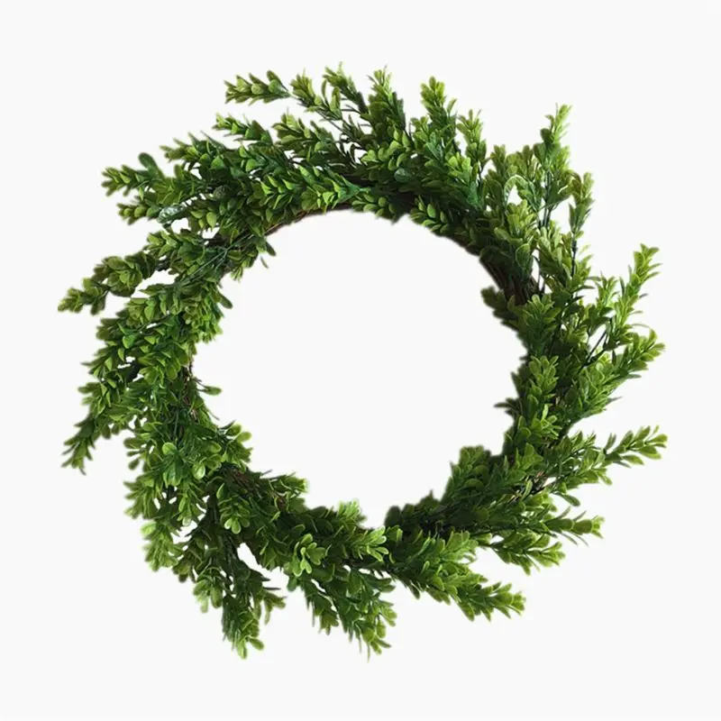 

Artificial Flowers boxwood Wreath Spring Wreath Outdoor for Front Door 517E