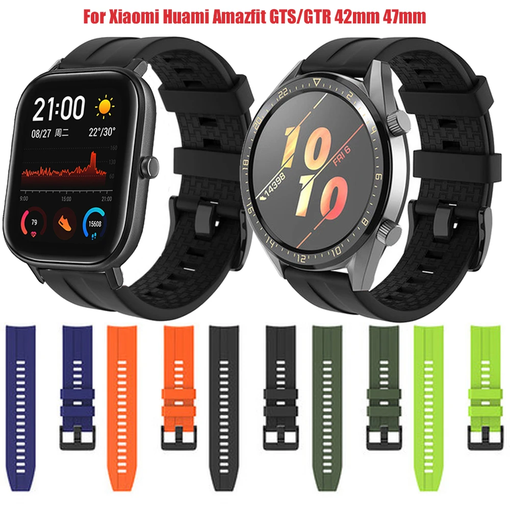 Силиконовый спортивный ремешок для Huami Amazfit GTR GTS Stratos 2 3 Pace 2S часов с трекером