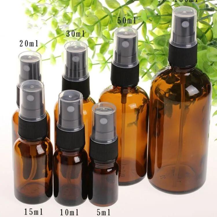 Флакон с распылителем янтарного стекла 5-100 мл 100 шт. | Дом и сад