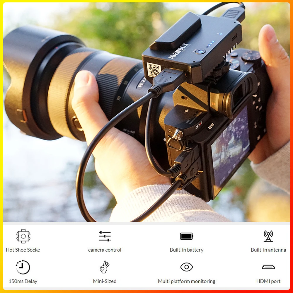 INKEE Benbox видео трансмиттер HDMI 5G/5,8G 1080p 300ft/100 м Wi-Fi Bluetooth Беспроводной цифровой Камера/DSLR/Android/iOS/Windows/Mac