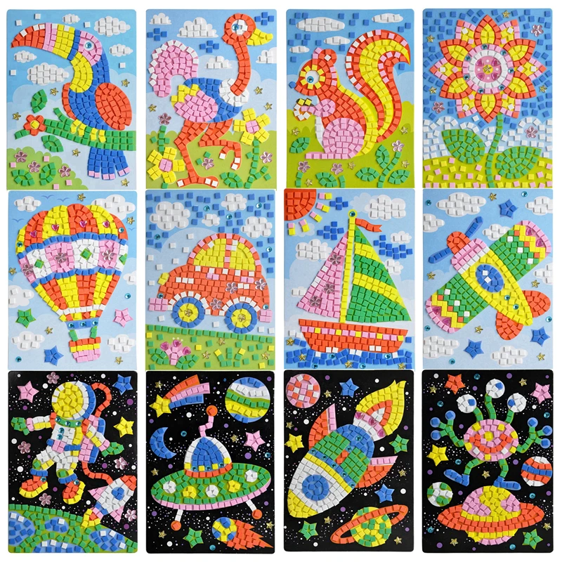 Стикер мозаики пазлы обучающая игрушка для детей детские игрушки 3D стикер