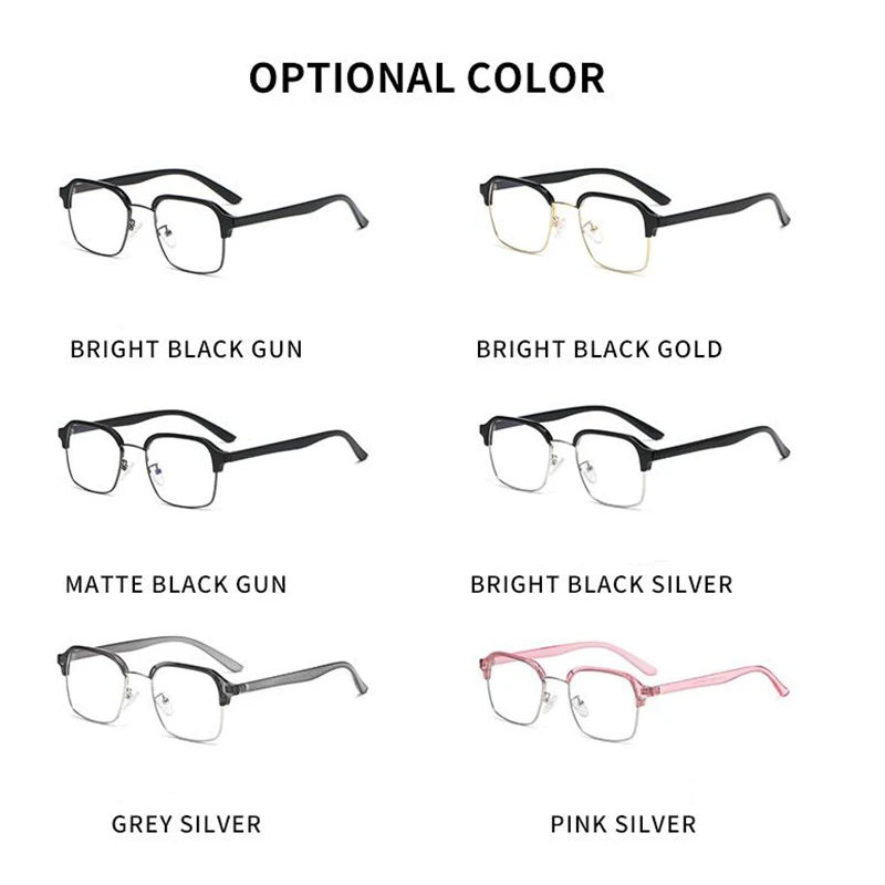 

Anti-blue Light Square Myopia Glasses Women Transparent Pink Frame Oversized Shortsighted Eyeglasses Diopter 0 -0.5 -0.75 To -4