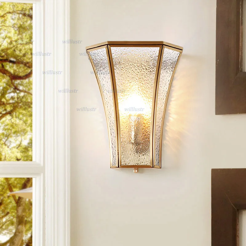 Медная настенная лампа Aquatex стеклянная бра для отеля ресторана прикроватного