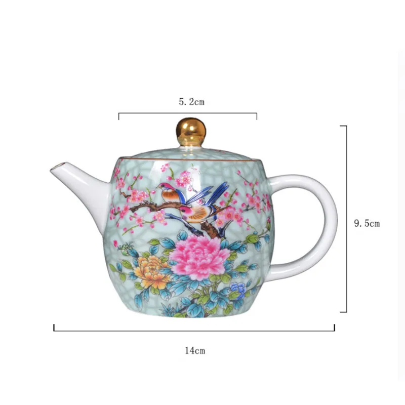 Фарфоровый чайный сервиз Цзиндэчжэнь ручная роспись цветов и заварочный чайник