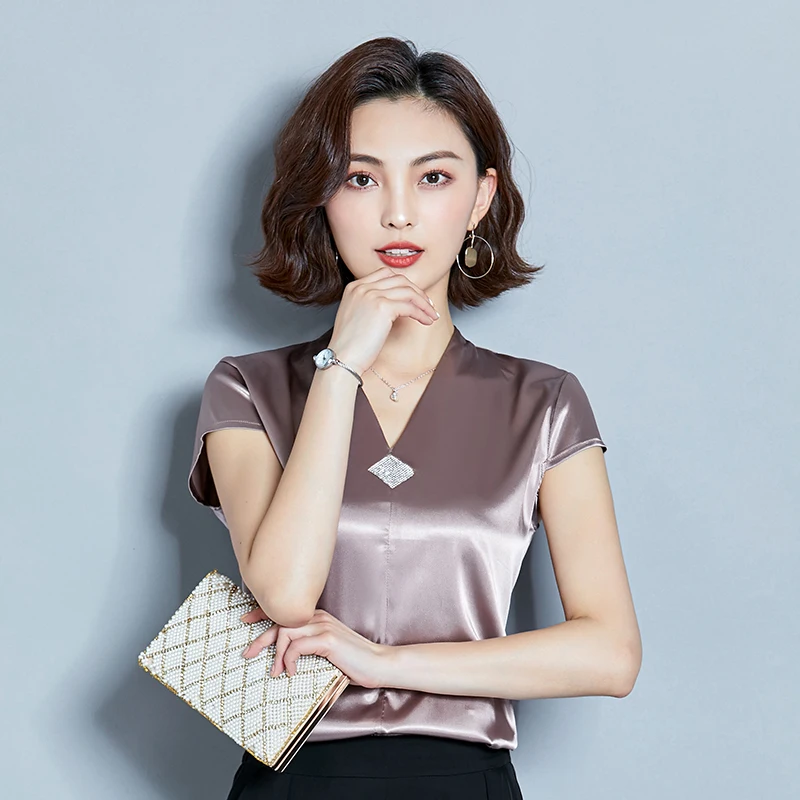 2021 летнее платье для девочек Модная Корейская летняя шелковые блузки женские