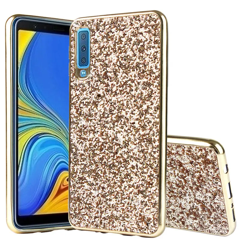 

Ultra Thin Case For Samsung Galaxy A7 2018 TPU Silicon Back Phone Cover For Samsung A7 2018 A750 Luxury Glitter Bling Soft Cases