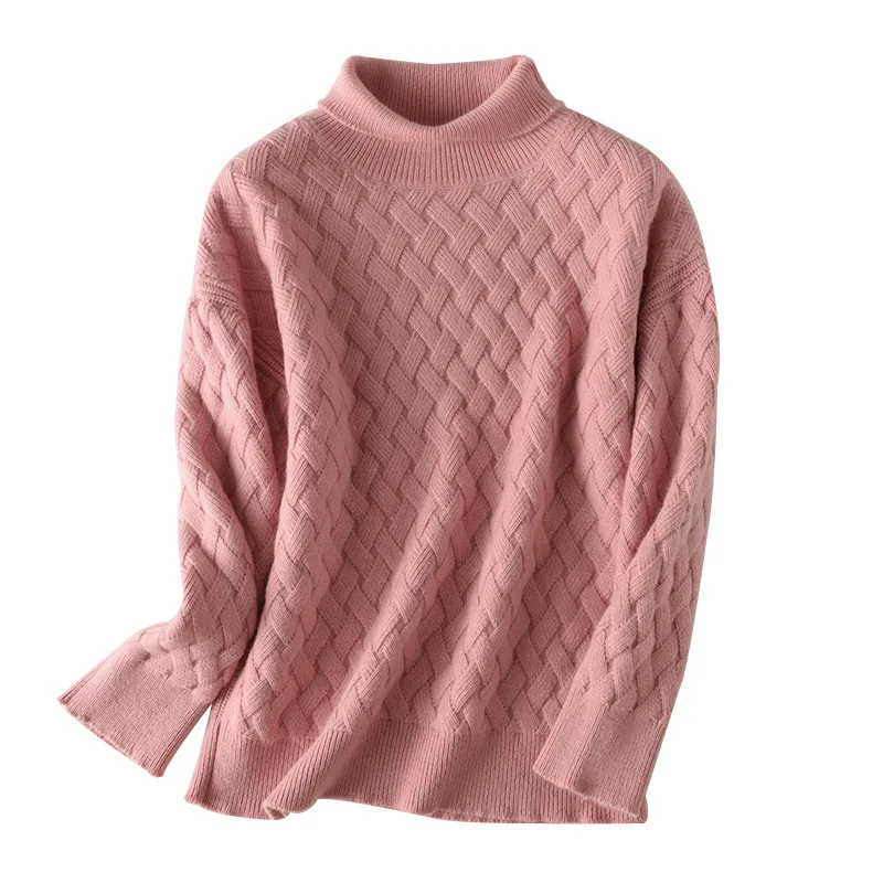 

Cashmere sweater women autumn and winter thick high-neck pullover wool knitting base large size mat knitted sweater women