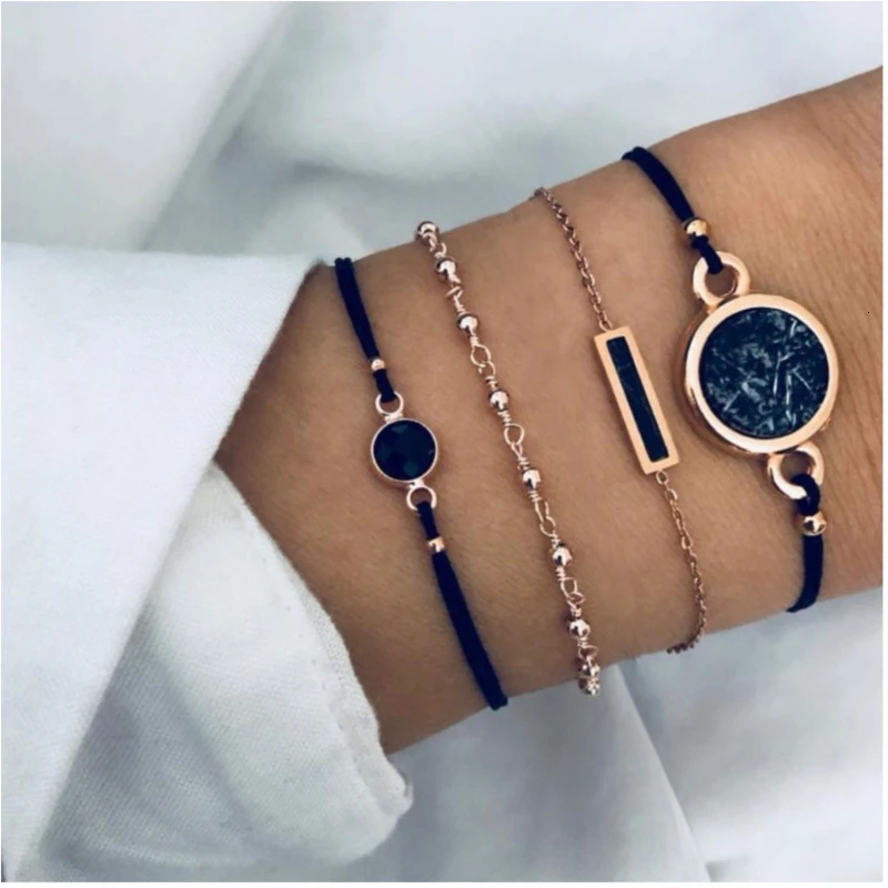 Boho Rose карта браслеты и браслеты для женщин богемный круглый бисерный очаровательный браслет набор модные Многослойные аксессуары Bijoux