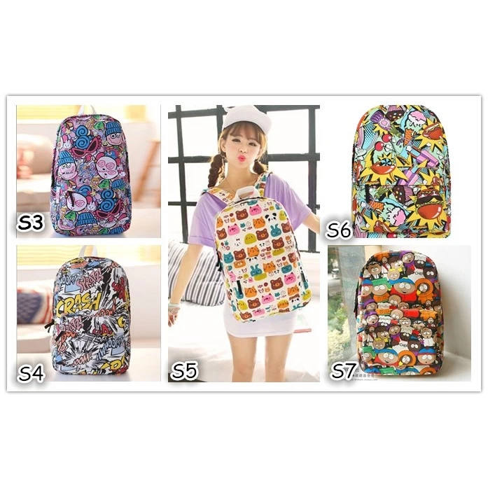 Женские рюкзаки с рисунком Симпсонов холщовые школьные сумки для