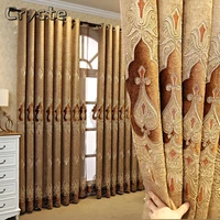new european embroidery thickening luxury window curtains for living room balcony bedroom shading curtain manufacture fabric