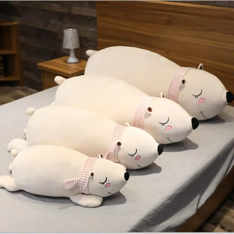 

65-105cm Stuffed Animal Bear Cushion Polar Bear Plush Animal Toy Doll Pillow Kids Birthday Christmas Gift