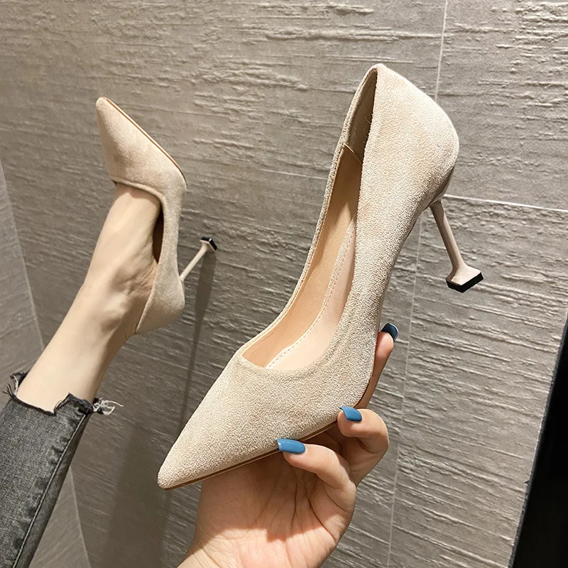

Luxury Women Pumps 2021 High Heels Korean Style Sexy Pointed Toe Slip-on Wedding Party Brand Fashion Shoes For Lady Size