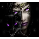 5D алмазная живопись сделай сам, женщина вампира с черной кошкой, домашний декор ручной работы, полная вышивка крестиком, алмазная вышивка, праздничный подарок