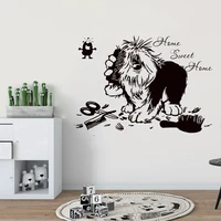 home swit home quote dog tools pet grooming salon pet shop wall decal removable vinyl art wall sticker autocollant mural