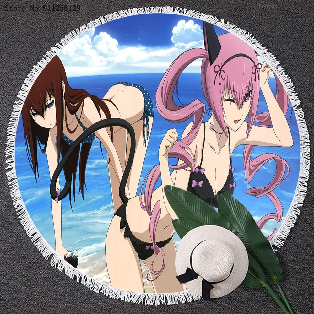 Круглое пляжное полотенце Steins с кисточками одеяло в японском стиле для йоги и