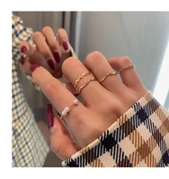 5pcset minimalism gold color round geometric finger rings set for women 2021 classic circle open ring tredn ring female jewelry