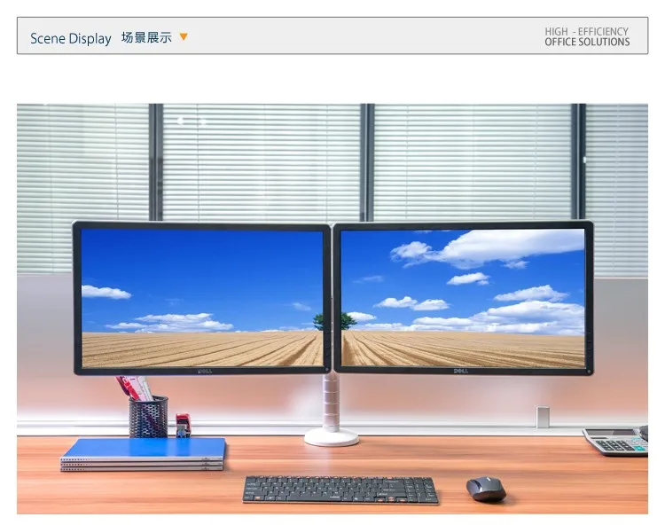 Двойной кронштейн для монитора из алюминиевого сплава с креплением на руку и