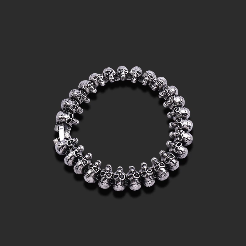 Модный мужской браслет с черепом из нержавеющей стали женский в стиле панк