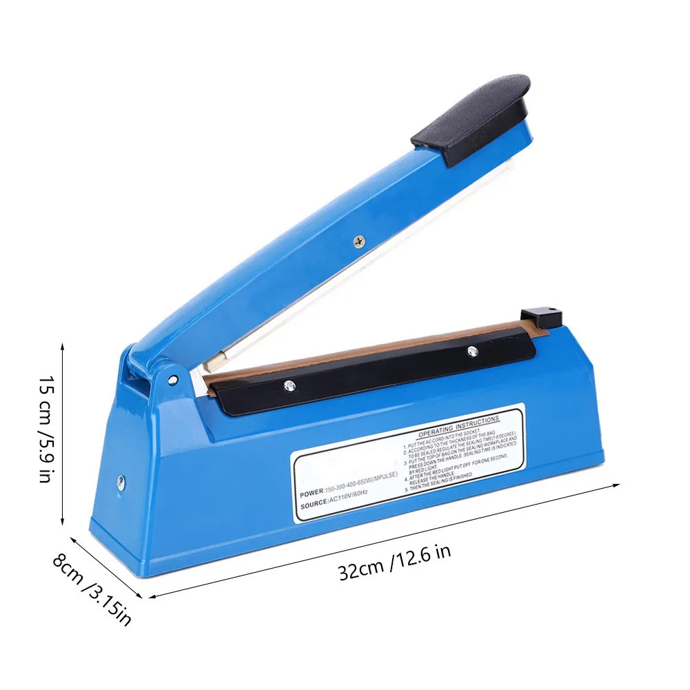 PFS-200 210W Manual Heat Bag Sealer 8in Impulse Sealing Machine Adjustable Timer US Plug AC110V | Инструменты