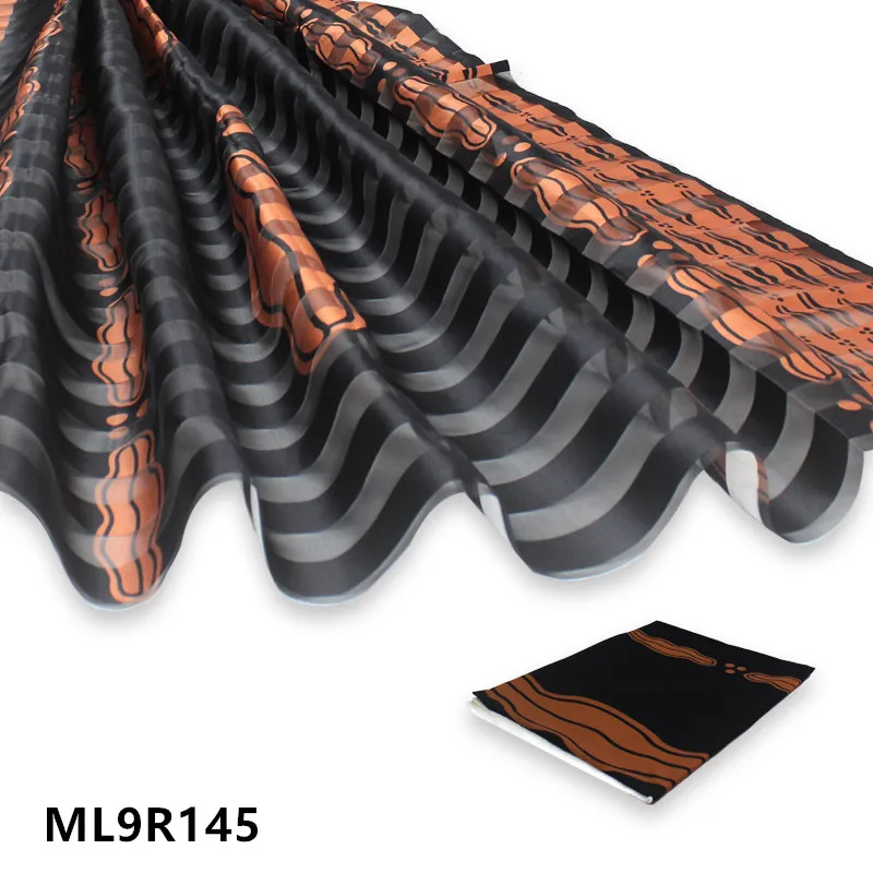 

LIULANZHI african organza prints ribbon fabrics set 4 yards + 2 yards for cloth sewing tissu prints ribbon ML9R115-152