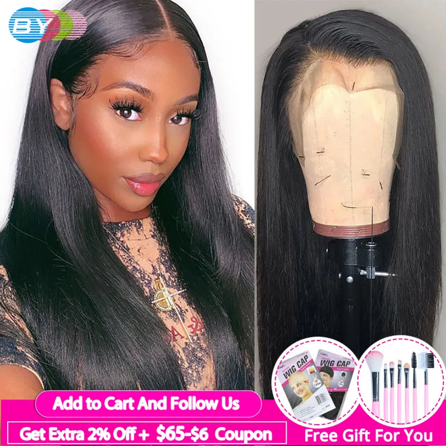 13х4 прямые парики из натуральных волос на кружеве для черных женщин Perruque Cheveux Humain