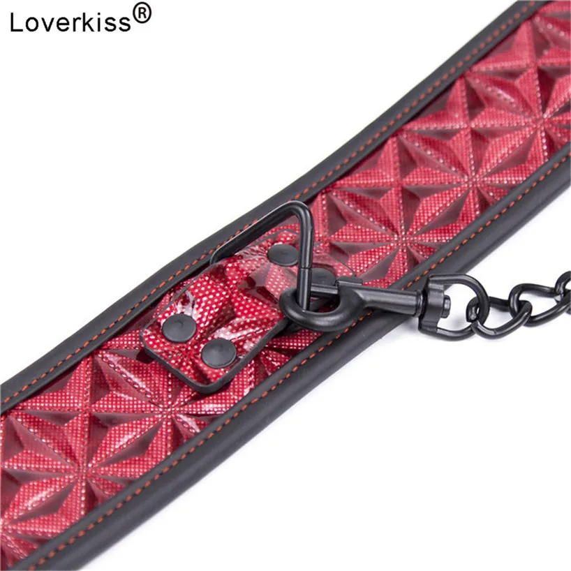Loverkiss ошейник и поводок для рабства из искусственной кожи взрослые игры секс БДСМ