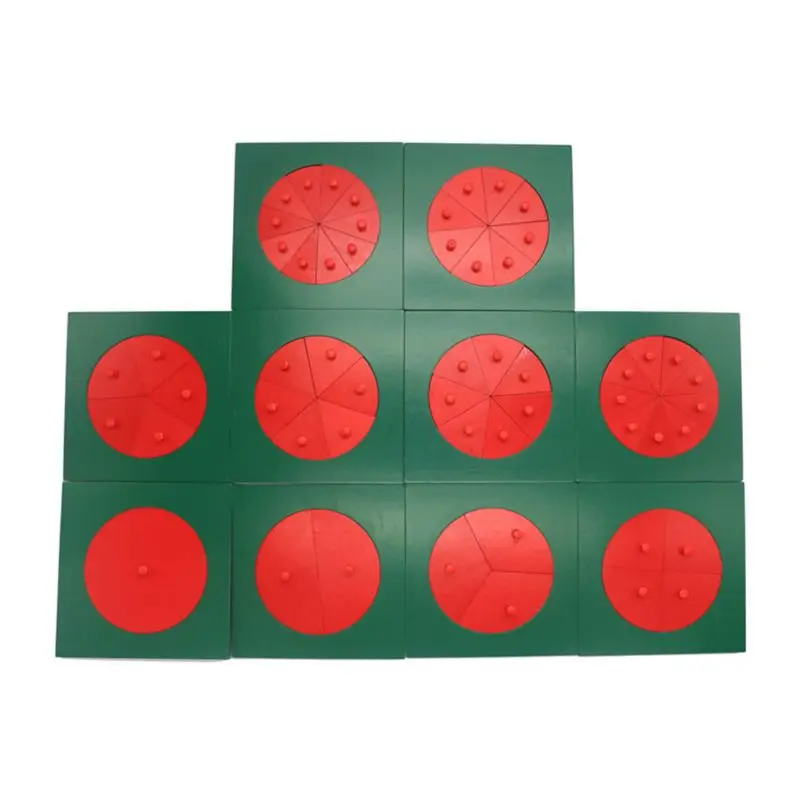 

2021 New Wooden Fraction Circles 1-10 Counting Fractions Educational Wood Toys