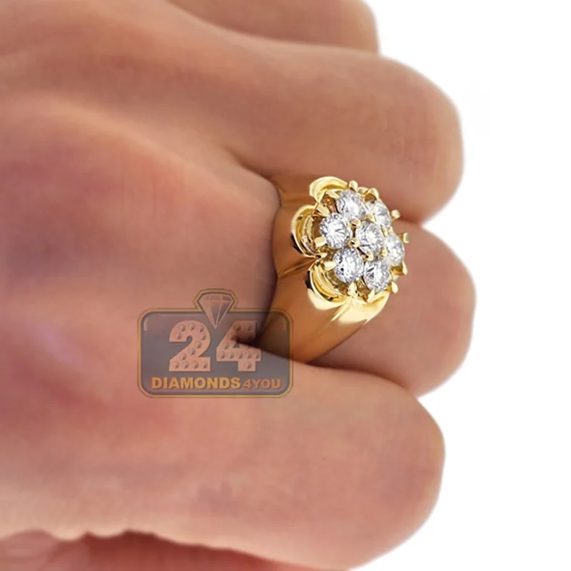 High Quality Gold Color Dazzling Flower Shape Finger Ring CZ Zircon Woman Girl Delicate Crystal Wedding Engagement Jewelry Rings | Украшения