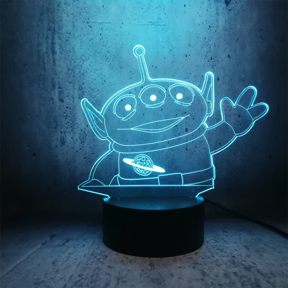 Ночной светильник История игрушек три глаза Aliens Say Hi светодиодный 3D декор для