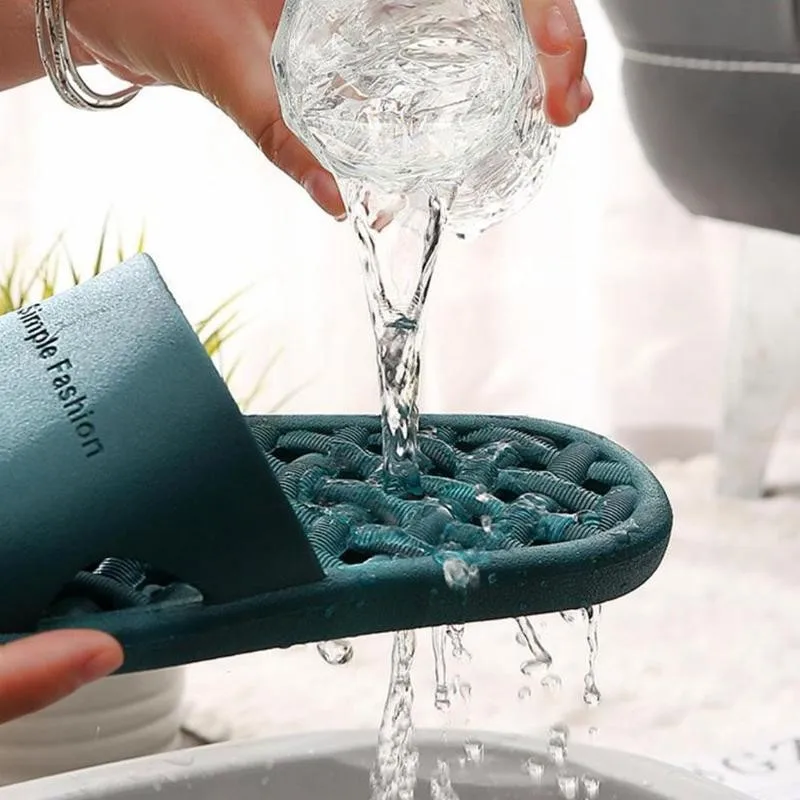 Summer Indoor Slippers Floor Flat Shoes For Women Men PVC Flip Flops Female Non-slip Bathroom Home Slippers Zapatillas De Hombre