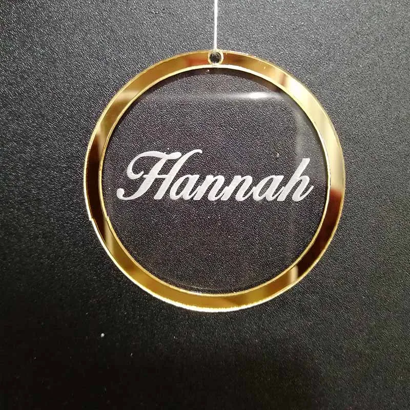 50 шт. Персонализированная круглая рамка свадебные имя и инициалы зеркальные