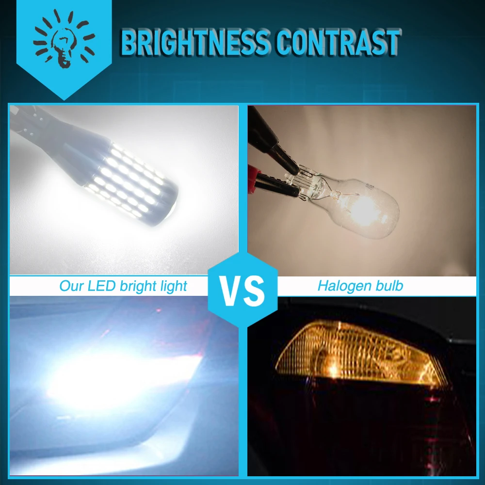 Светодиодсветодиодный фонари заднего хода 12 В 2 шт. Canbus T15 W16W 921 912 | Сигнальные огни