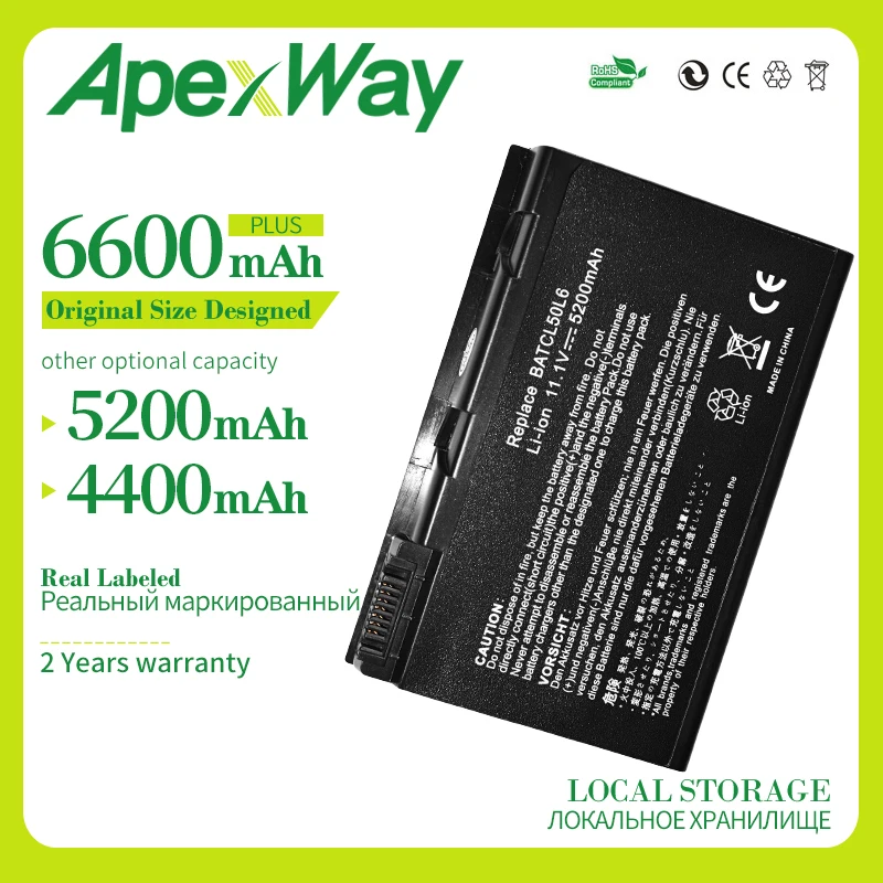 Аккумулятор Apexway для ноутбука Acer BATBL50L6 50L4 50L6 Aspire 3100 5110 5634 5630 5100 5610 3690 5680 3103|battery for