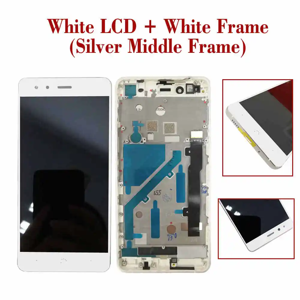 WhiteLCD WhiteFrame AAAQuality " ЖК-дисплей с рамкой для BQ Aquaris X5 полный Экран дисплея сенсорная Сенсор, дигитайзер, для сборки, запасные части для BQ X5 Дисплей - Цвет: WhiteLCD WhiteFrame
