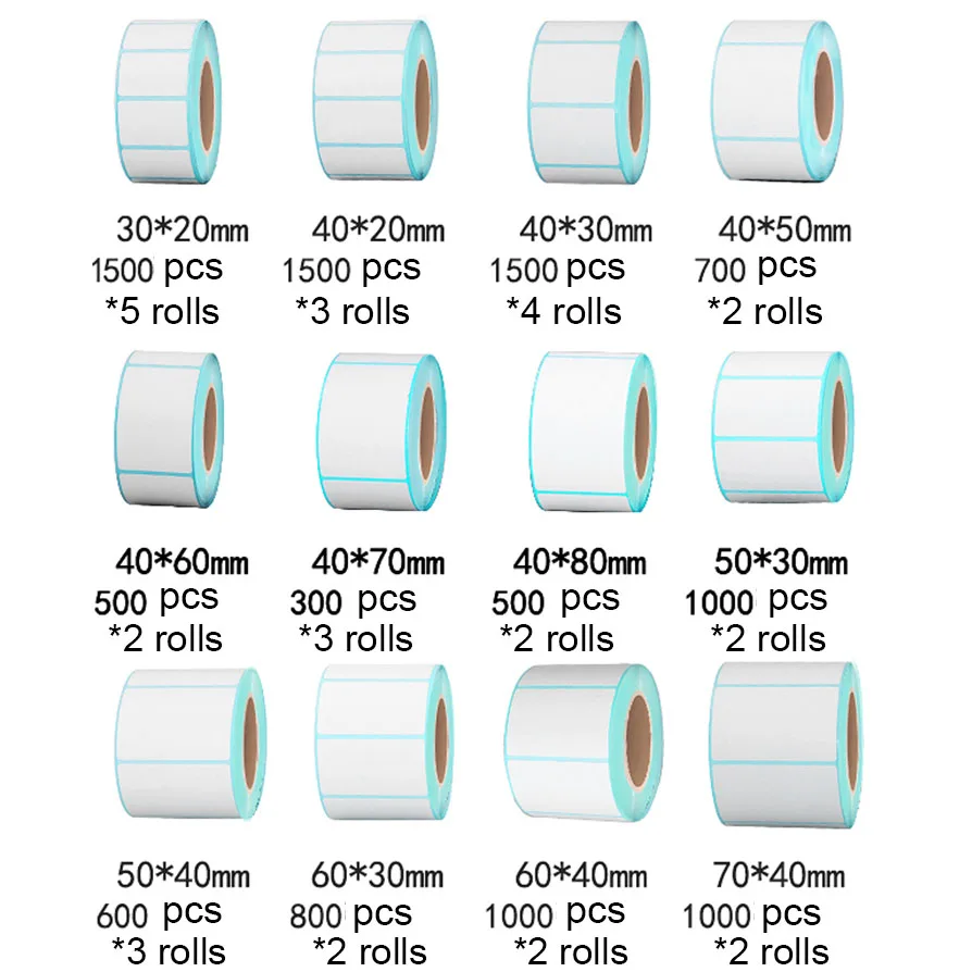 

1500pcs/Roll Label Sticker Waterproof Adhesive Thermal Paper Supermarket Price Blank Label Direct Print Sticker Paper