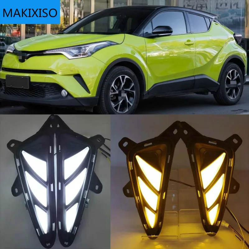 

Дневные ходовые светильник ни, Светодиодные ДХО для Toyota C-HR, CHR 2016, 2017, 2018, 2019, задний бампер, противотуманные фары, стоп-сигнал Предупреждение светильник, 1 комплект