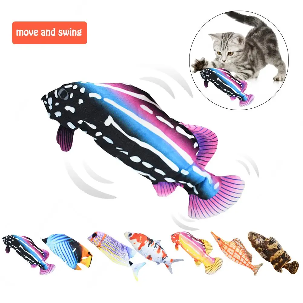 

Pet Cat Toys Electric Moving Fish Toy For Cat Interactive Cat Chew Bite Toys For Kitty Kitten Fish Flop Cat Wagging Toys