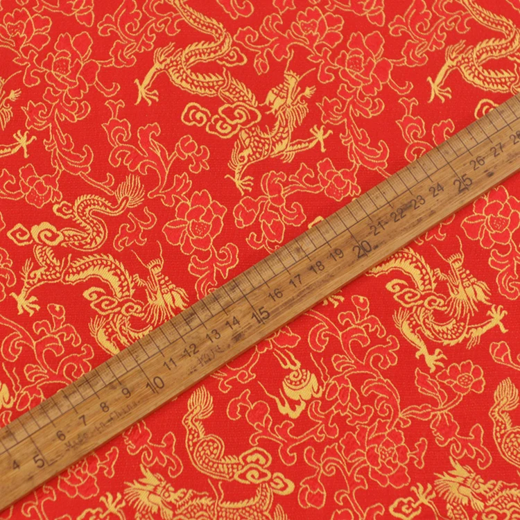 Dragon design red silk rayon blended fabric 30momme fashion silk blended fabric,SFF212 images - 6