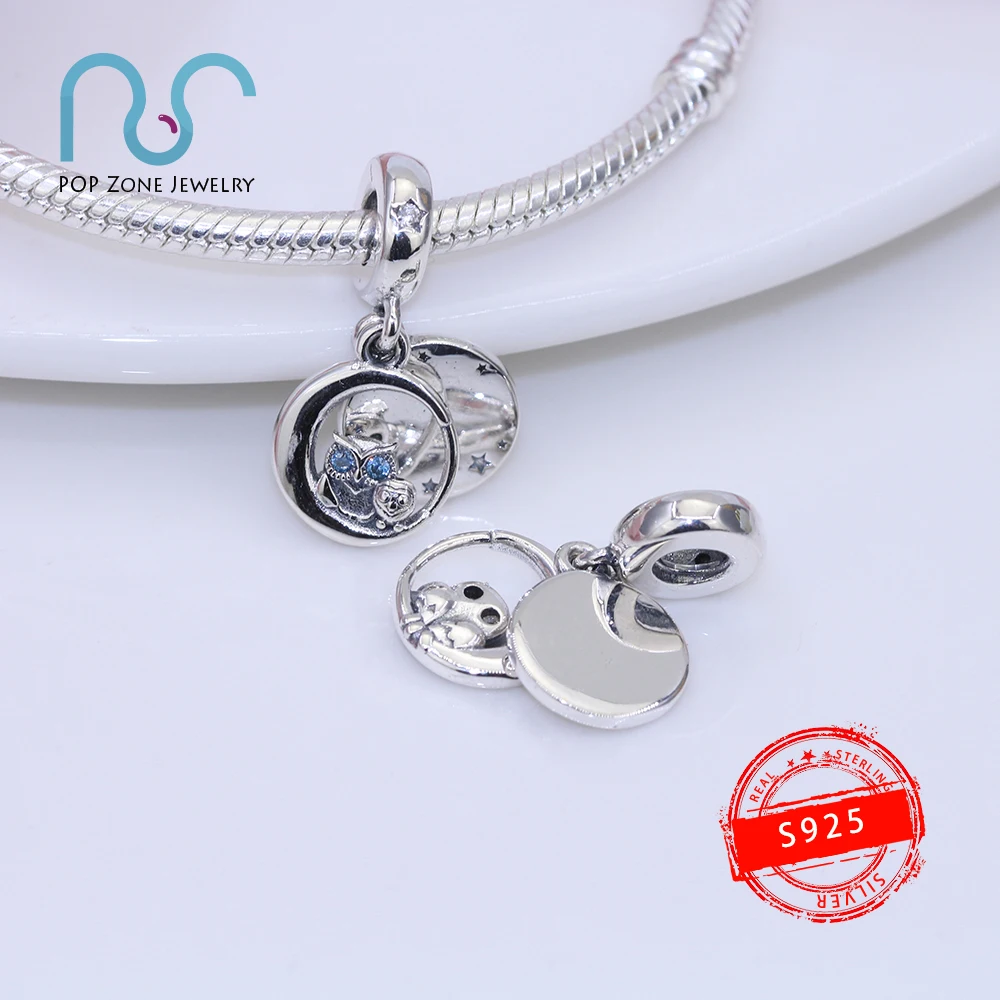 

Fit Original Pandora Charm Bracelets Always by Your Side Owl Dangle Charm 925 Sterling Silver Fine Beads DIY New Jewelry
