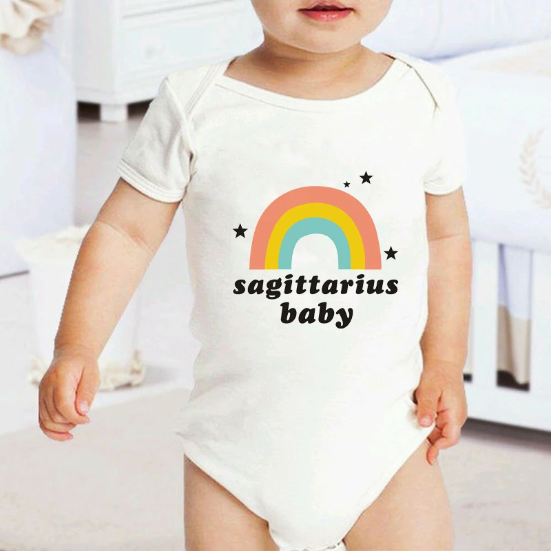 Одежда для маленьких девочек с принтом в виде букв и радуги новорожденных