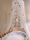 Детская москитная сетка, летняя сетка, купольная занавеска для спальни, портативная навесная детская кровать для новорожденных