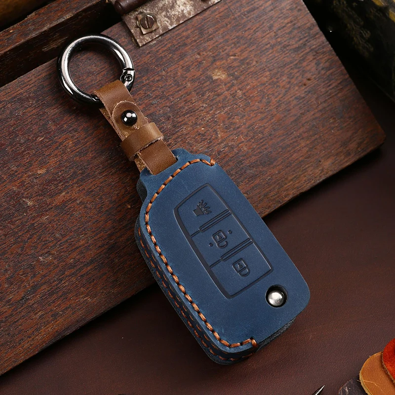 

Handmade Leather Car Key Case Cover for Nissan X-Trail T32 Rogue Juke F15 Qashqai J11 Murano MAXIMA ALTIMA TIIDA Accessories