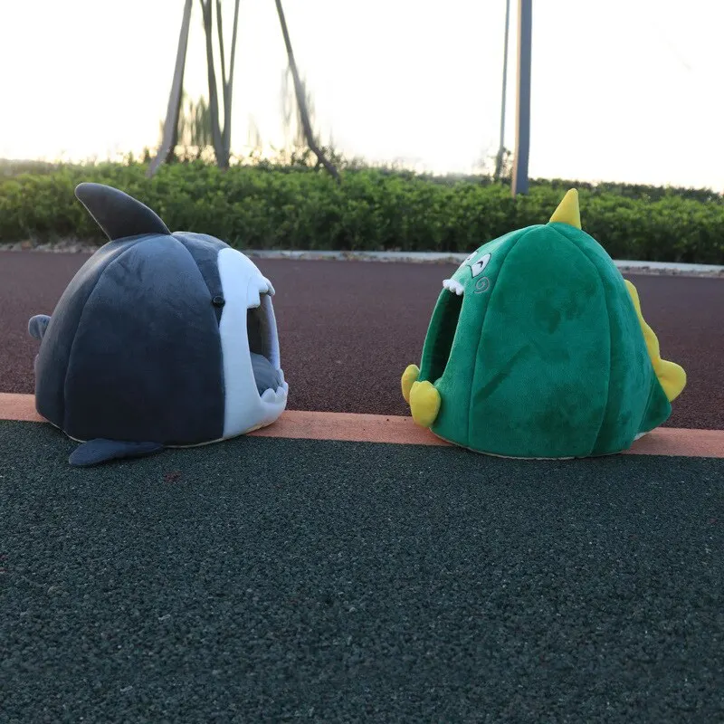 Кот Кровать Дом зимние теплые флисовые куртки с капюшоном и моющиеся мягкие