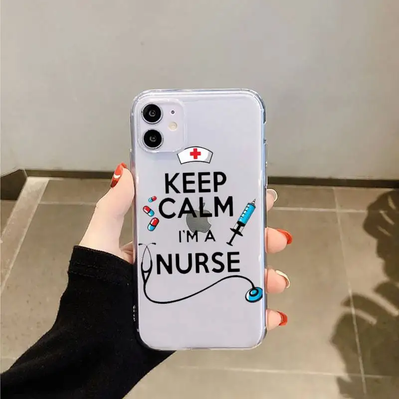 

Medicine Doctor Nurse cartoon funda high quality Phone Case shell Transparent for iPhone 6 7 8 11 12 s mini pro X XS XR MAX Plus