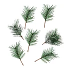 1 шт. искусственные сосновые ветви, пластиковые искусственные растения, рождественская елка, сосновые иглы, ветки, рождественские украшения, аксессуары