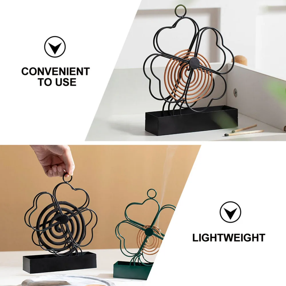 

1Pc Household Mosquito Coil Shelf Iron Art Mosquito Incense Rack Decor (Black)
