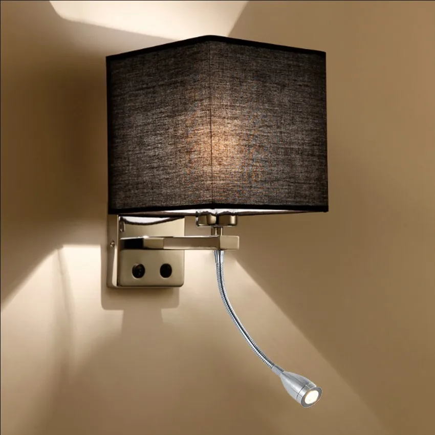 Светодиодный прикроватный настенный светильник с выключателем гибкий для